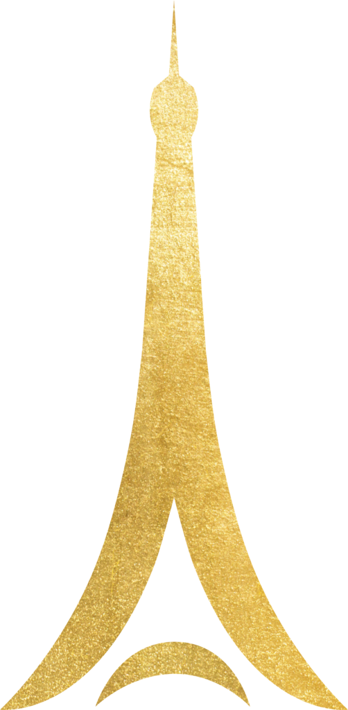 La tour Eiffel dorée du Logo CMC Paris 2024
